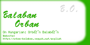 balaban orban business card